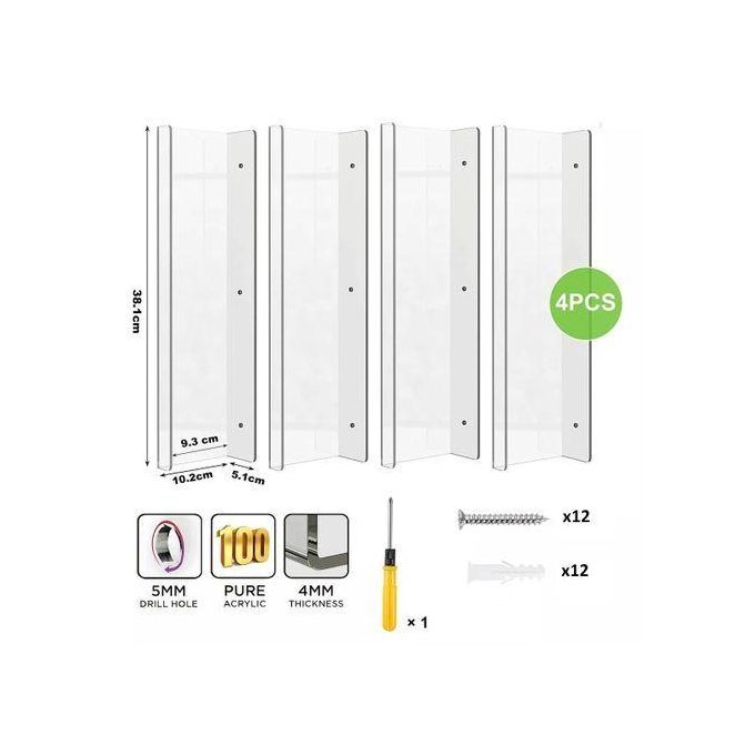 étagères murales en acrylique sans perçage avec 10 crochets adhésifs