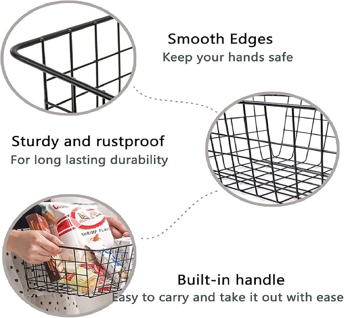 paniers de rangement en fil métallique