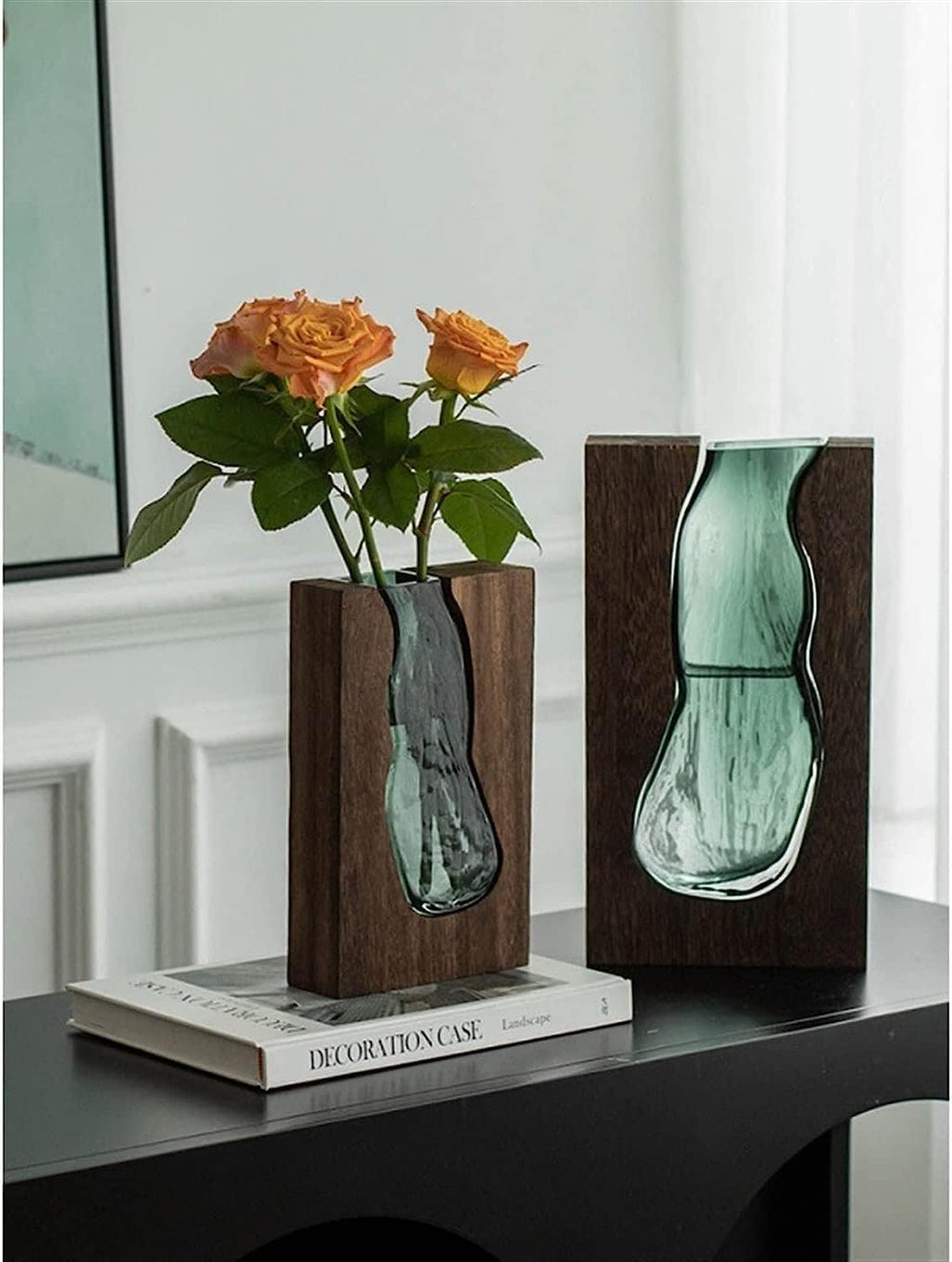 Vase en Bois et Verre