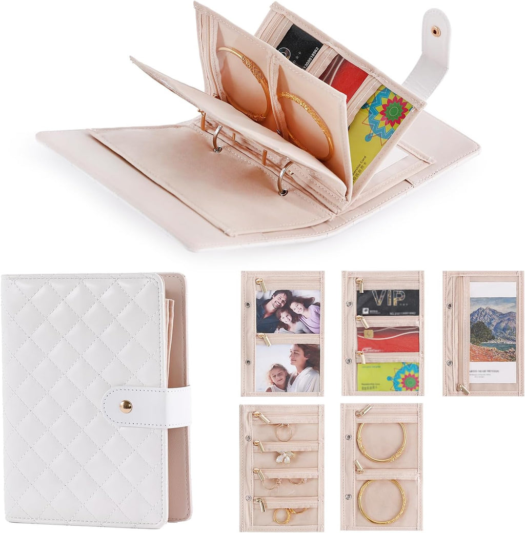 Organisateur de bijoux de voyage – Étui matelassé avec pochettes zippées amovibles