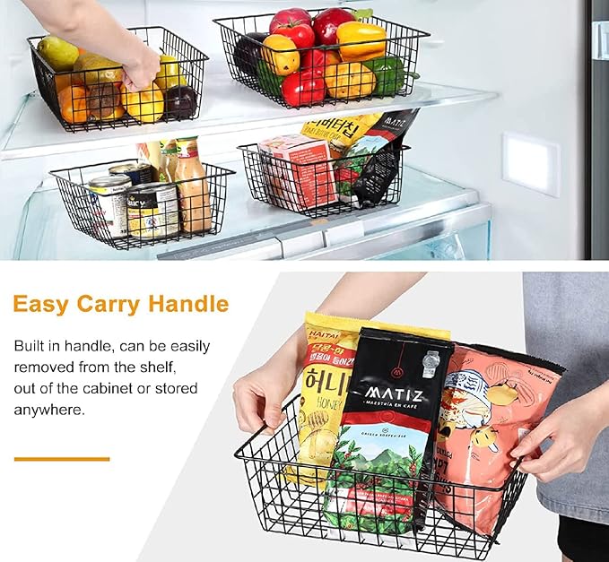 paniers de rangement en fil métallique