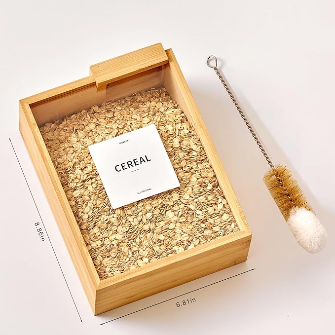 Récipient de stockage alimentaire en bambou transparent de 2 000 ml