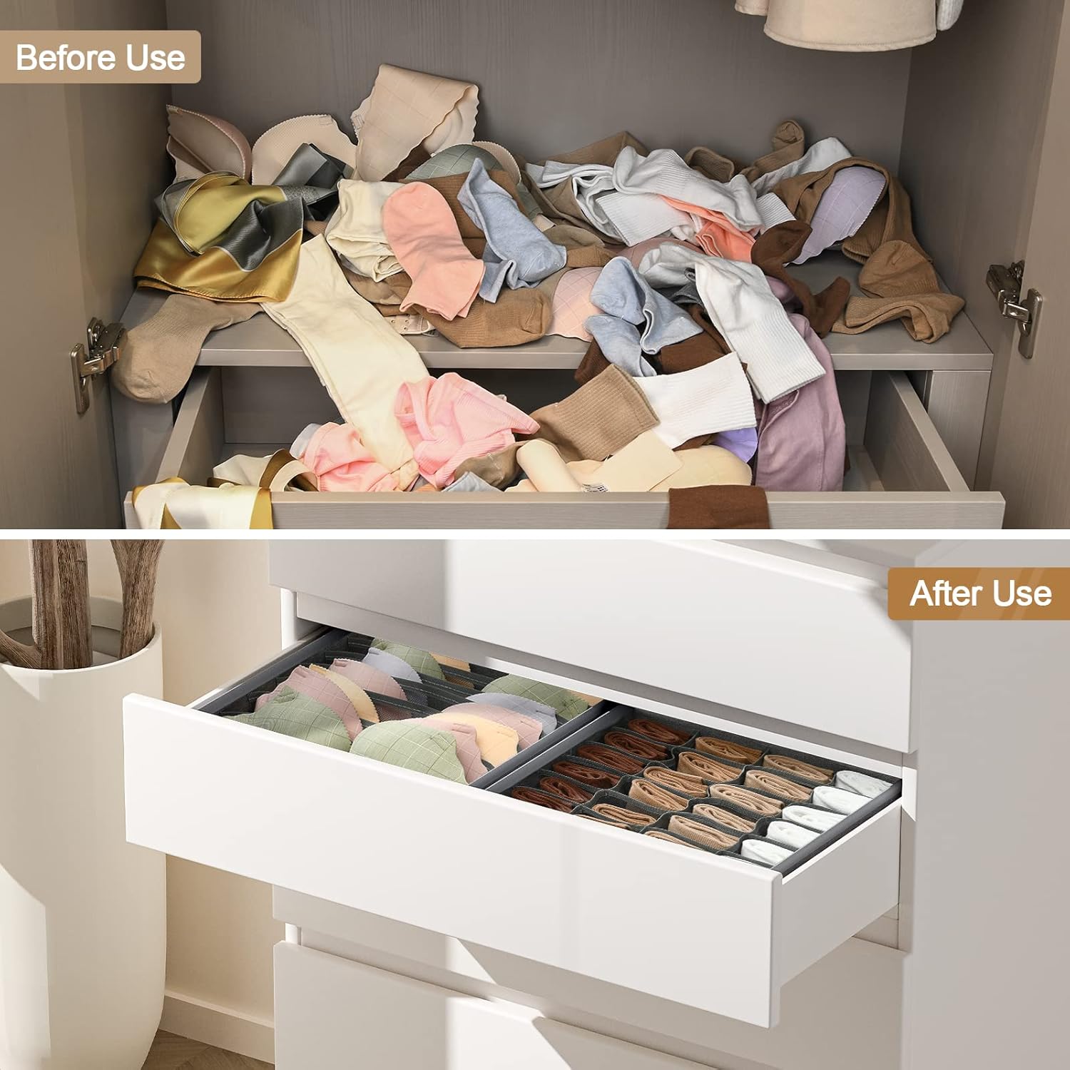 Organisateur de tiroir de sous-vêtements 4 pièces