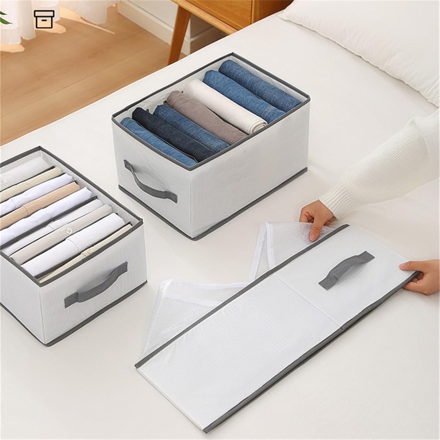 Organisateur de Rangement Pliable – 8 Grilles pour un Placard Parfaitement Ordonné