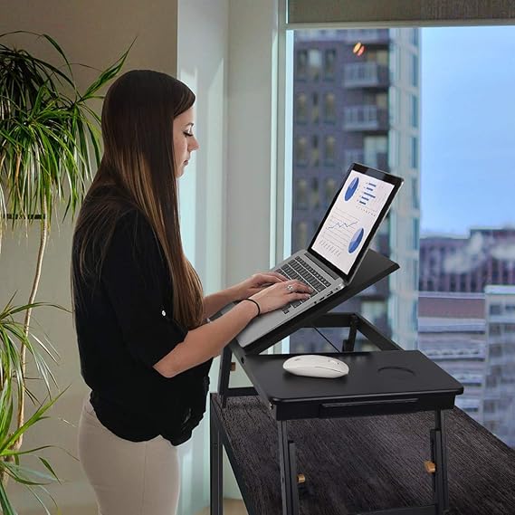 Table d’Ordinateur Portable en Bambou – Polyvalente et Réglable