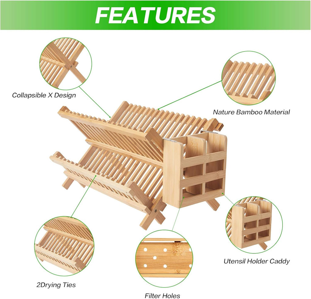 Égouttoir à Vaisselle en Bambou