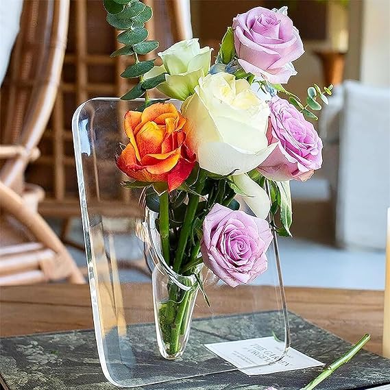 Vase à Fleurs Transparent en Acrylique