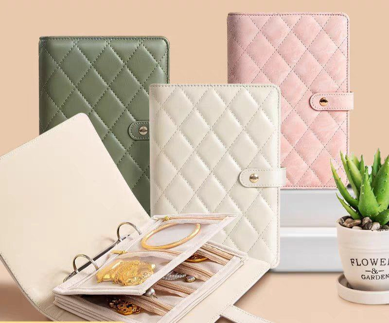 Organisateur de bijoux de voyage – Étui matelassé avec pochettes zippées amovibles