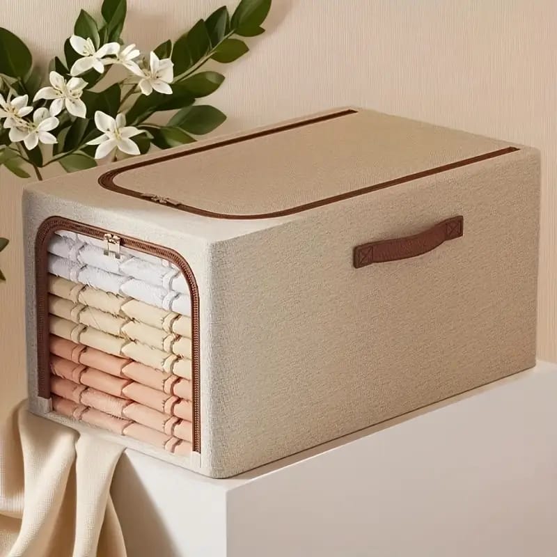 Organisateur de placard en lin avec fermeture éclair