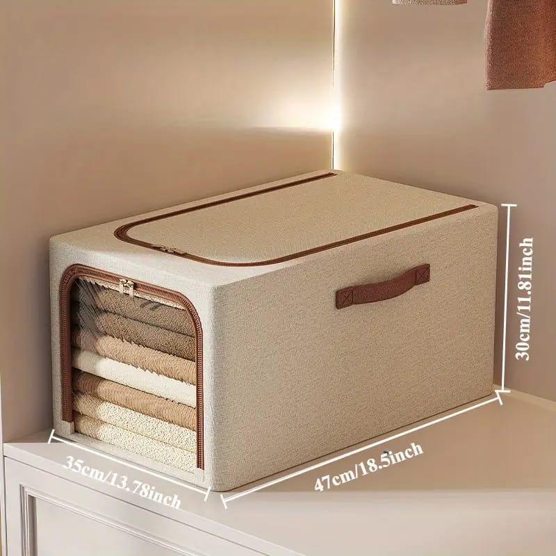 Organisateur de placard en lin avec fermeture éclair