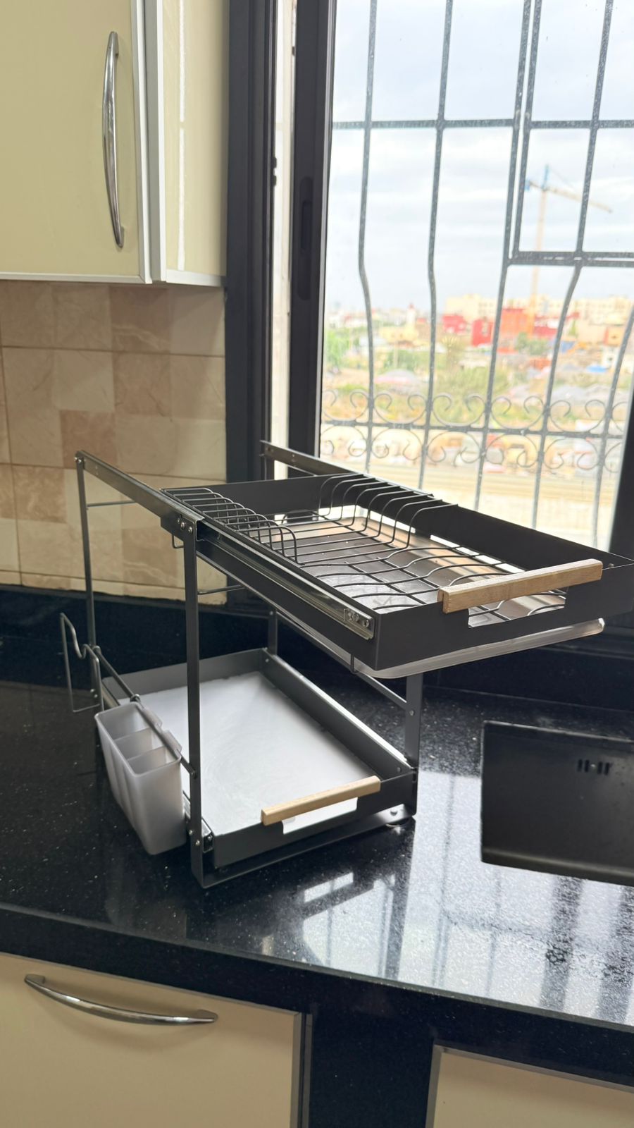 Égouttoir de cuisine multifonction 2 niveaux