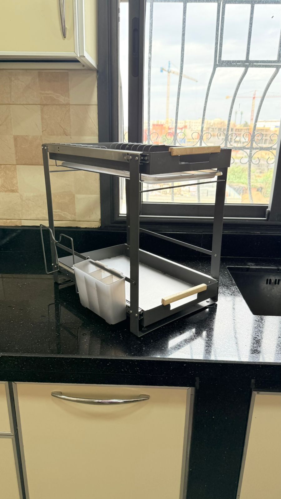 Égouttoir de cuisine multifonction 2 niveaux