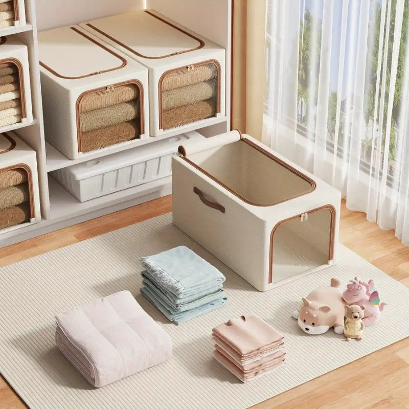 Organisateur de placard en lin avec fermeture éclair