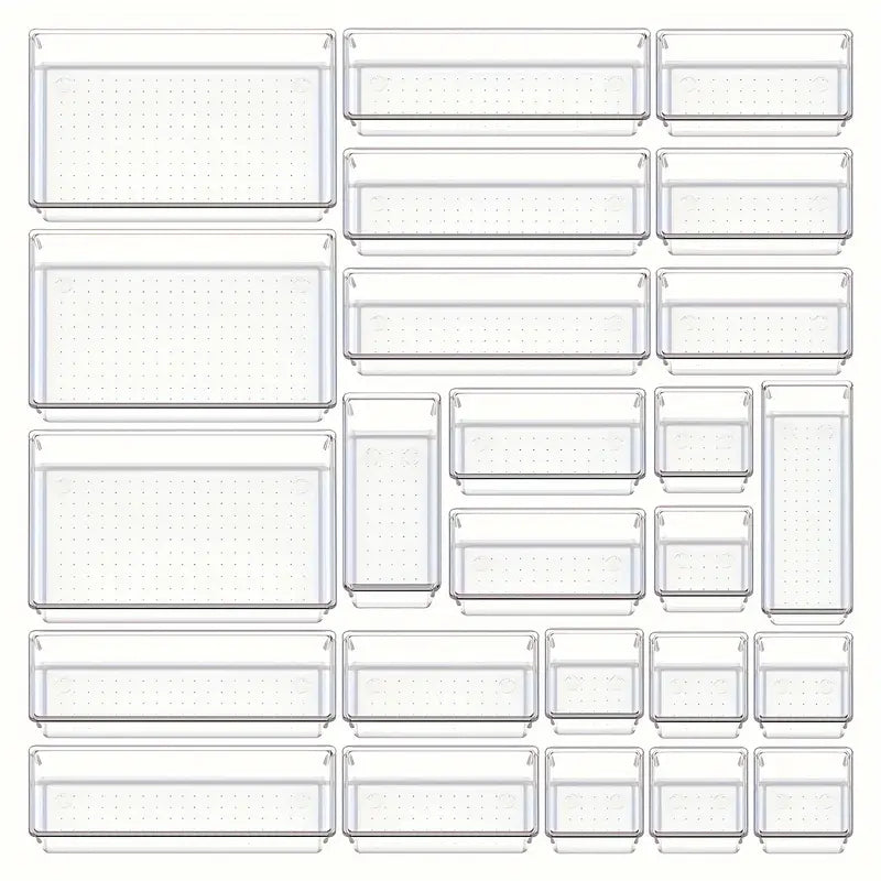 Ensemble de 25 Organisateurs de Tiroirs en Plastique