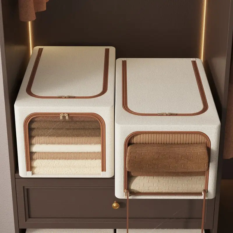 Organisateur de placard en lin avec fermeture éclair