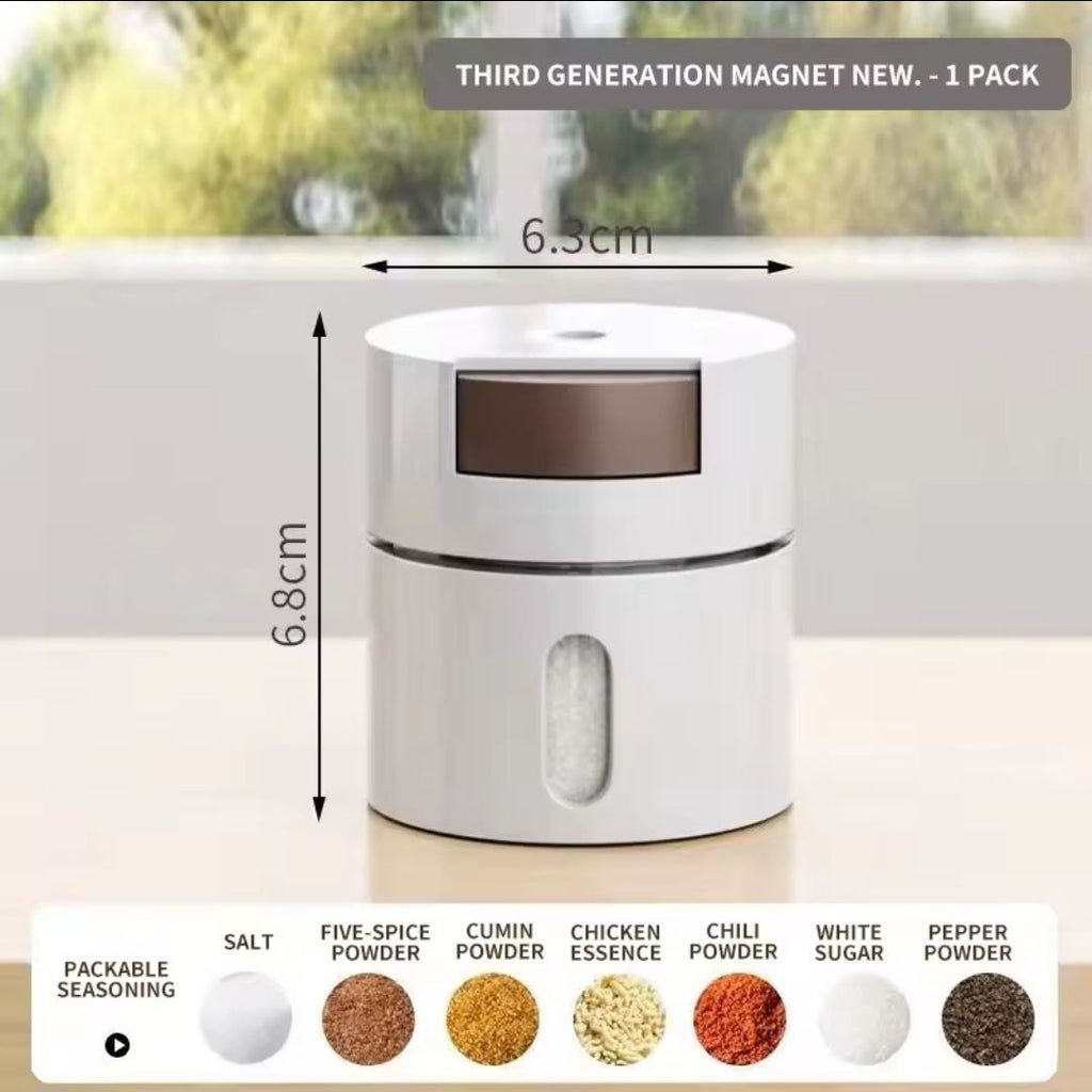 Set de 6 pots à épices magnétiques – Support mural adhésif inclus