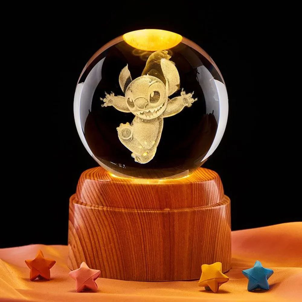 Boule de cristal 3D rotative 360° automatique