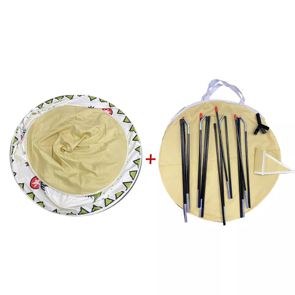 Tente Château Enfant Pliable avec Tapis et Lampes Lumineuses Magiques